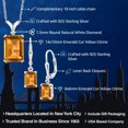 thumbnail image 2 of Gem Stone King 925 Sterling Silver Yellow Citrine Pendant and Earrings Jewelry Set for Women (11.52 Cttw, Emerald Cut, Gemstone Birthstone, with 18 inch Silver Chain), 2 of 4