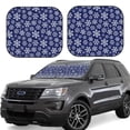 thumbnail image 1 of JUNZAN Snowflakes On Dark Blue Pattern Car Windshield Sun Shade | Reflective Sunshade | Foldable 2-Piece Sun Shield Protect Your Car | Fits Sedans, SUVs, Hatchbacks-Large, 1 of 6