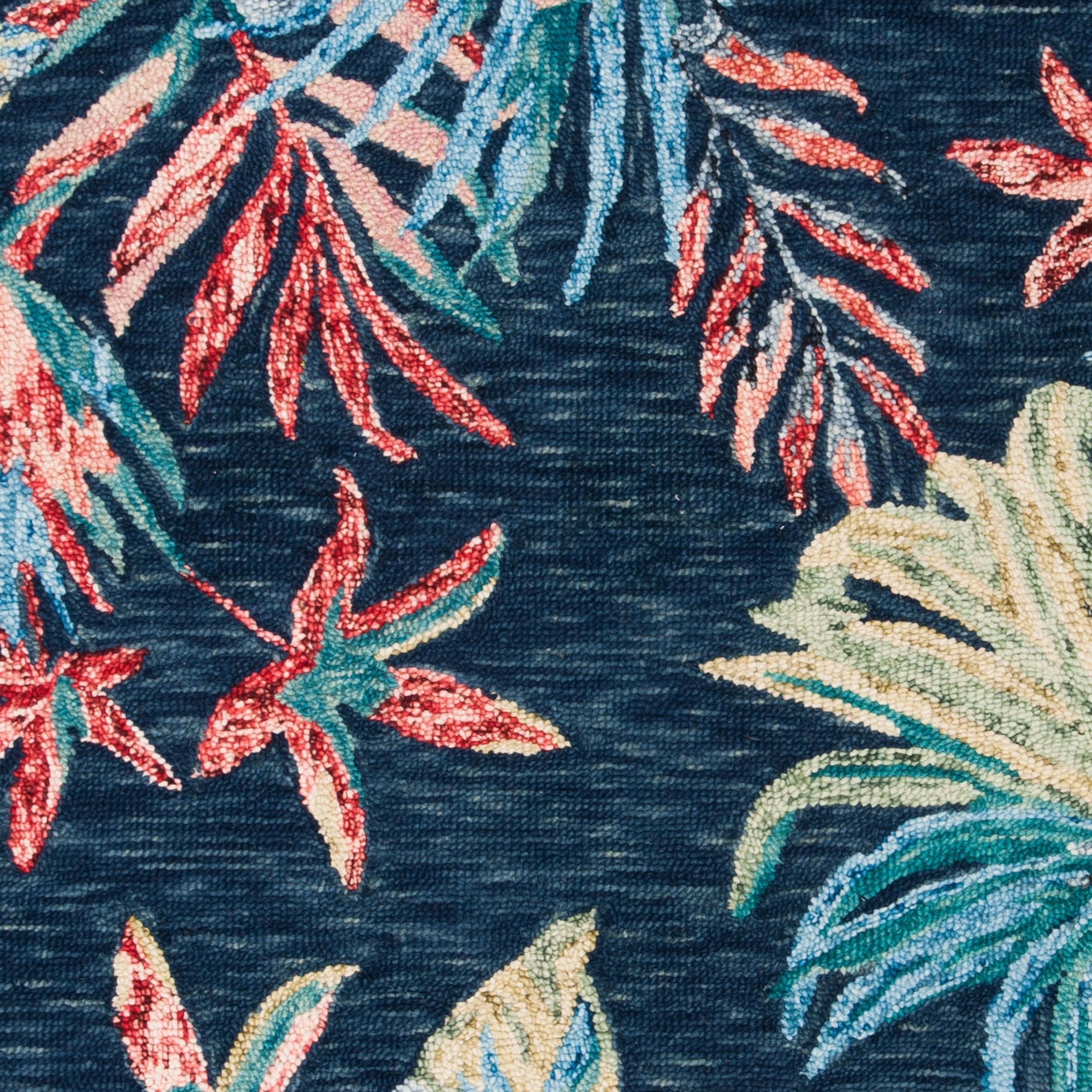 SAFAVIEH Aspen Willoughby Colorful Floral Wool Area Rug, Blue/Pink, 4' x 6'