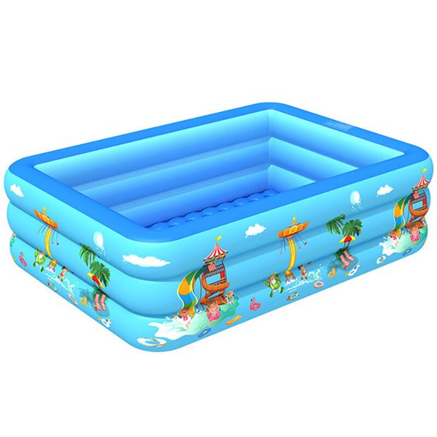 Piscina inflable para niños, piscina infantil para el hogar, de gran tamaño, con fondo de burbuja, cuadrada, para bebés, al aire libre