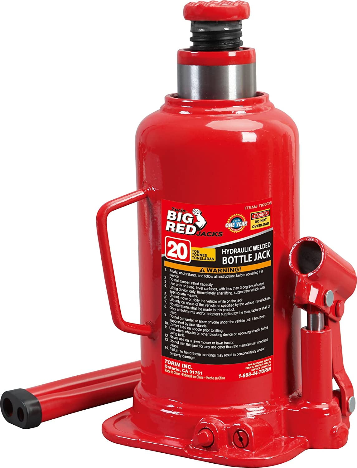 Torin BigRed DT92003B 20Ton Hydraulic Welded Bottle Jack