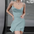 thumbnail image 2 of EQWLJWE Longue Robe pour Femmes Mode pour Femmes Couleur Unie Bretelles Dos Ouvert Robe Aguichant à Taille, 2 of 6
