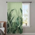 thumbnail image 3 of Palm Leaves Tropical Sheer Curtains 45 Inches Long, Green Botanical Summer Green Ombre Light Filering Curtains, Breathable Simi Curtain Privacy Drapes for Kitchen Bathroom Small Window Treatment, 3 of 9