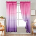 thumbnail image 6 of PONPRNGY Gradient Color Sheer Voile Curtains, Rod Pocket Window Screening for Bedroom, Living Room, Hotel, 1 Panel, 52 x 83 Inches, 6 of 6