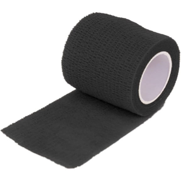 Ever Ready First Aid Self Adherent Cohesive Wrap Adhesive Bandage, Black, 2" x 5 Yards, 12 Count