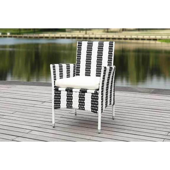 Safavieh Kendrick Outdoor Patio Wicker Chair, Set of 2 - Black/Sand