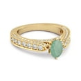 thumbnail image 2 of Accents 1.50Ct Emerald Solitaire Engagement Women Valentines Day Gifts Ring 925 Sterling Silver Gold Vermeil, 2 of 3