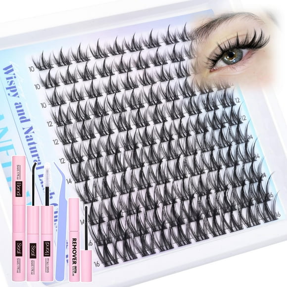 Kit de pestañas postizas LANFLOWER Manga Wispy Clusters Set