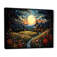 thumbnail image 2 of Designart "Countryside Charm At Night" Landscapes Floater Framed Canvas Print, 2 of 7