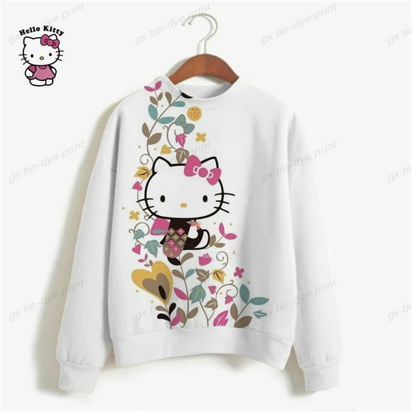 Hello Kitty Sweatshirt for Women Kawaii Strawberry ‘s Oversized Hoodie Casual Versatile Cute Girls Long Sleeve S New Girltops HOEMLIN