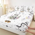 thumbnail image 5 of Manfei Tribal Snake Bed Sheets Set King Size, Bohomian Hippie Animal Bed Sheets King, Flower Moth Bedding King Size, Super Cozy Bedroom Decorative, 4pcs, 5 of 7