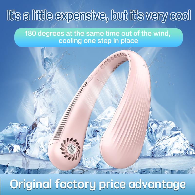WarmthandFish Usb Neck Fan Hand Free Personal Lazy Neckband Fan