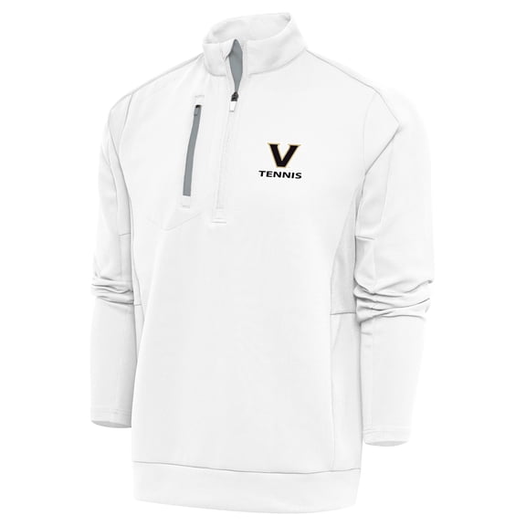 Men's Antigua  White Vanderbilt Commodores Tennis Generation Quarter-Zip Pullover Top