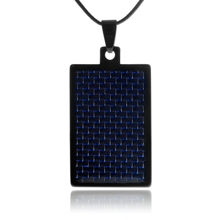 Daxx Men's Tungsten Carbon Fiber Pendant Fashion Necklace, 20