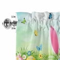 thumbnail image 4 of Easter Rod Pocket Curtain Valance, Spring Easter Eggs Bunny Butterflies Green Farmhouse Window Valance for Living Room, Bedroom, Kitchen 60"W x 18"L, 4 of 9
