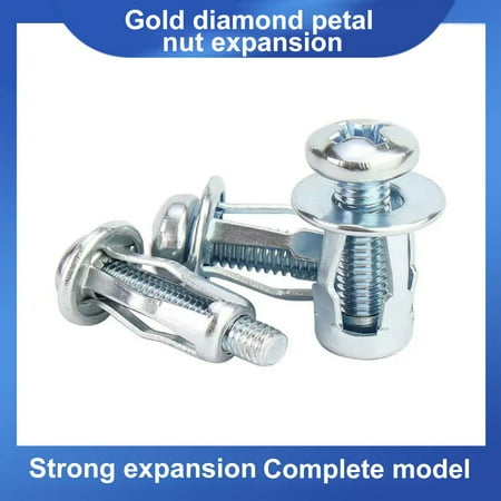 

Momihoom Jack Nuts Petal Nuts Steel Expansion Nuts Zinc Plated Thin Fixings Dowels with Screws Assembly for Thin Soft Wall Hollow Wall