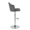 thumbnail image 5 of LumiSource Chrome Metal, Grey Fabric Ahoy Adjustable Barstool - Set of 2, 5 of 6