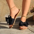thumbnail image 4 of Domuza Women's Bow Flat Casual Sandals 2026 Summer Comfortable Non-slip Slides Slip On Open Toe Sandals Indoor Outdoor Slippers Shoes Black 7（EU-38）, 4 of 7