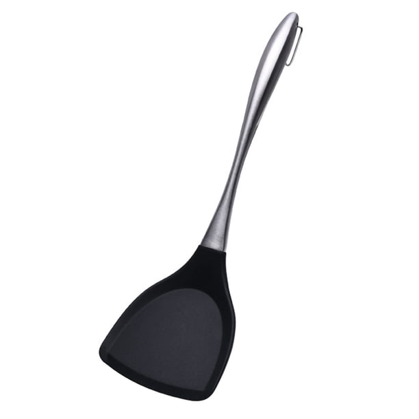 Espátulas antiadherentes de silicona con mango de acero inoxidable, espátula para tortitas de cocina, 1 ud.