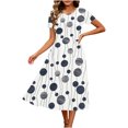 thumbnail image 4 of Lopecy-Sta Womens Dresses Short Sleeve Round Neck Geometric Print A Line Midi Dress Casual Summer Beach Vacation Party Dress, 4 of 7