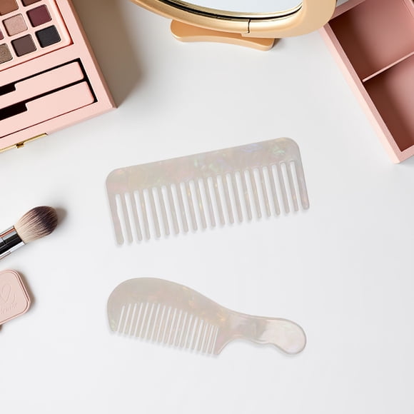 WEUVEB 2Ud Peines De Acetato Beige Con Anchos Antiestáticos Para Peinado Y Cuidado Diario