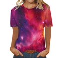 thumbnail image 5 of Puntoco Liquidación de camisetas cortas para mujer, nueva camiseta estampada informal de moda para mujer, camiseta de manga corta con cuello redondo, 5 of 5