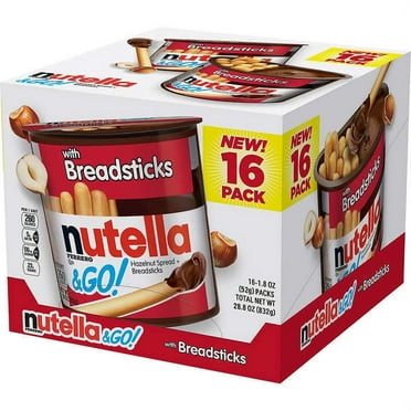 Nutella & Go Snack Pack, Hazelnut Spread with Breadsticks, 1.8 oz, 16 ct