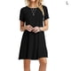 thumbnail image 1 of Vestido Mujer Verano Camiseta larga Vestido de manga corta de color sólido, Negro, L Methold AP001906-13, 1 of 4