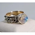 thumbnail image 5 of Navya Craft Rainbow Moonstone Round 925 Sterling Silver Handmade Women Statement Ring Size 9.5, 5 of 5