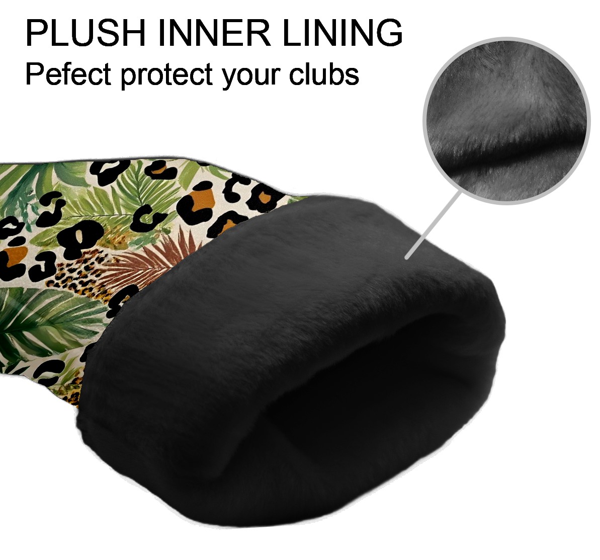 Golf Club Covers, While Palm Tree Premium PU Leather Driver Hybrid Putter Head Covers with Velvet Lining, Waterproof Golf Gifts for Men Women