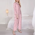 thumbnail image 5 of Wukai Irregular Plaid Print Women's Pajama Set - Soft Long Sleeve Sleepwear for Comfort and Style-Medium, 5 of 9