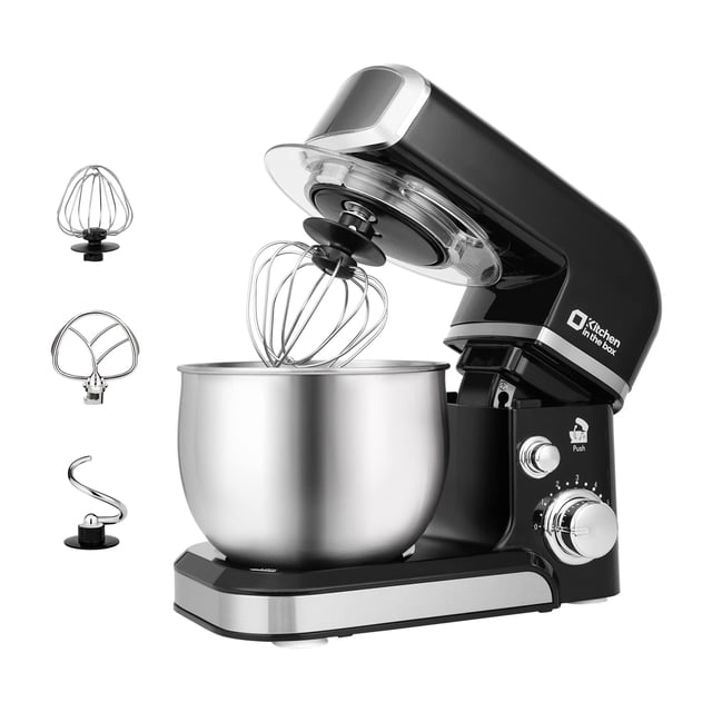Batidora de pie para cocina en caja, 3,2 L, eléctrica, 6 velocidades, color negro