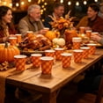 thumbnail image 5 of Thanksgiving Disposable Paper Cup Vintage Style Plaid Print 24Pcs Holiday Tableware for Home Party Picnic Camping, 5 of 6