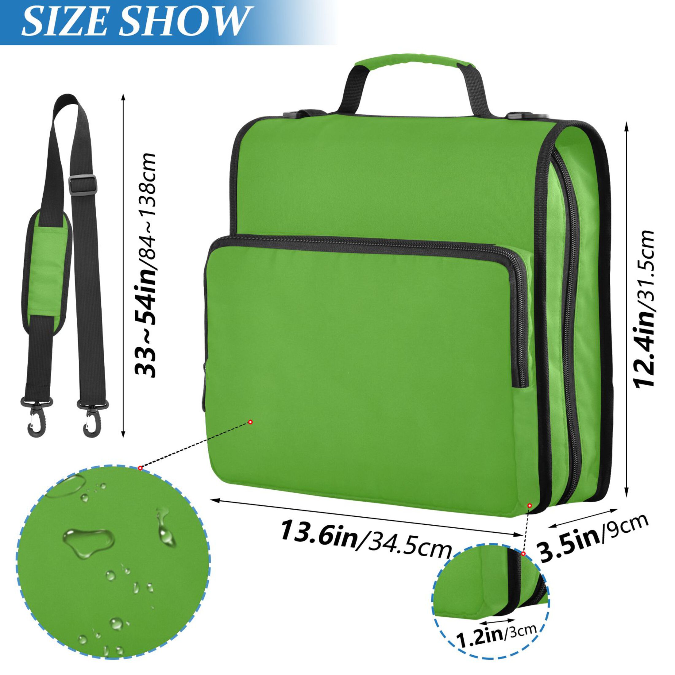 ALAZA Zipper Binder Grass Green Background 3 Ring Trapper Keeper File Folder Organizer Bag
