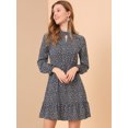 thumbnail image 2 of Vestido floral Allegra K volantes Elegante Fluido Informal Mujer Negro S, 2 of 6