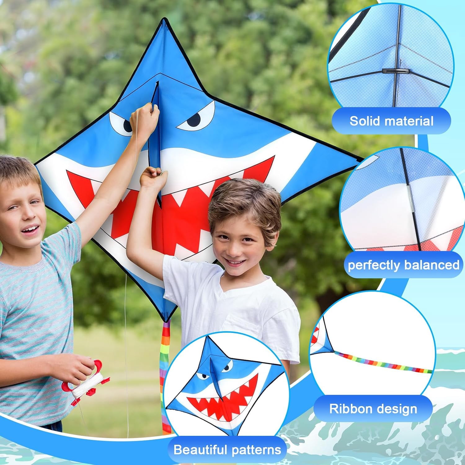 6 Pack Large Butterfly Dragonfly Owl Parrot Eagle Goldfish Kites for Kids and Adults, Easy to Fly Outdoor Beach Games and Activities Gift Set (Cute Style)