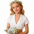 thumbnail image 2 of VUHXZWAF Girls Clothes Going Out Crop Tops Short Sleeve V Neck Ruffle Button Down Shirts Size 9-10 Years, 2 of 3