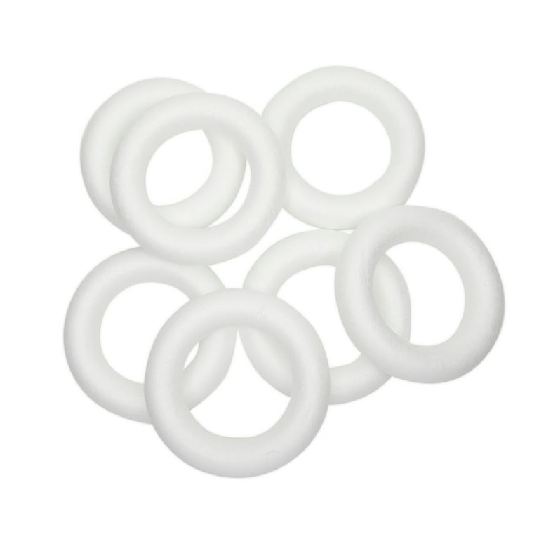 5.1 inch Foam Wreath Forms Round Craft Rings for DIY Art Crafts Pack of 2 - White
