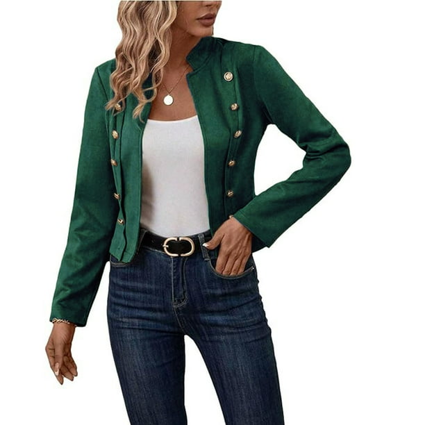 Cárdigan de moda para mujer, informal, de manga larga, liso, con botones, blusa, cárdigan, abrigo, tops de poliéster para mujer
