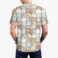 thumbnail image 4 of Balery Lovely Bear Printed Men’s Short Sleeve Polo Shirt, Midweight Men's Shirt,Golf Polo shirts -Small, 4 of 9