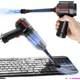 Qtmnekly Compressed Air Duster & Mini Vacuum Keyboard Cleaner 3In1