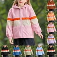 thumbnail image 1 of WRKEKC Coupe-Vent à Blocs de Couleur pour Enfants 2-10 Ans Veste Légère à Capuche Col Rond Imperméable Printemps Automne avec Poches, 1 of 8