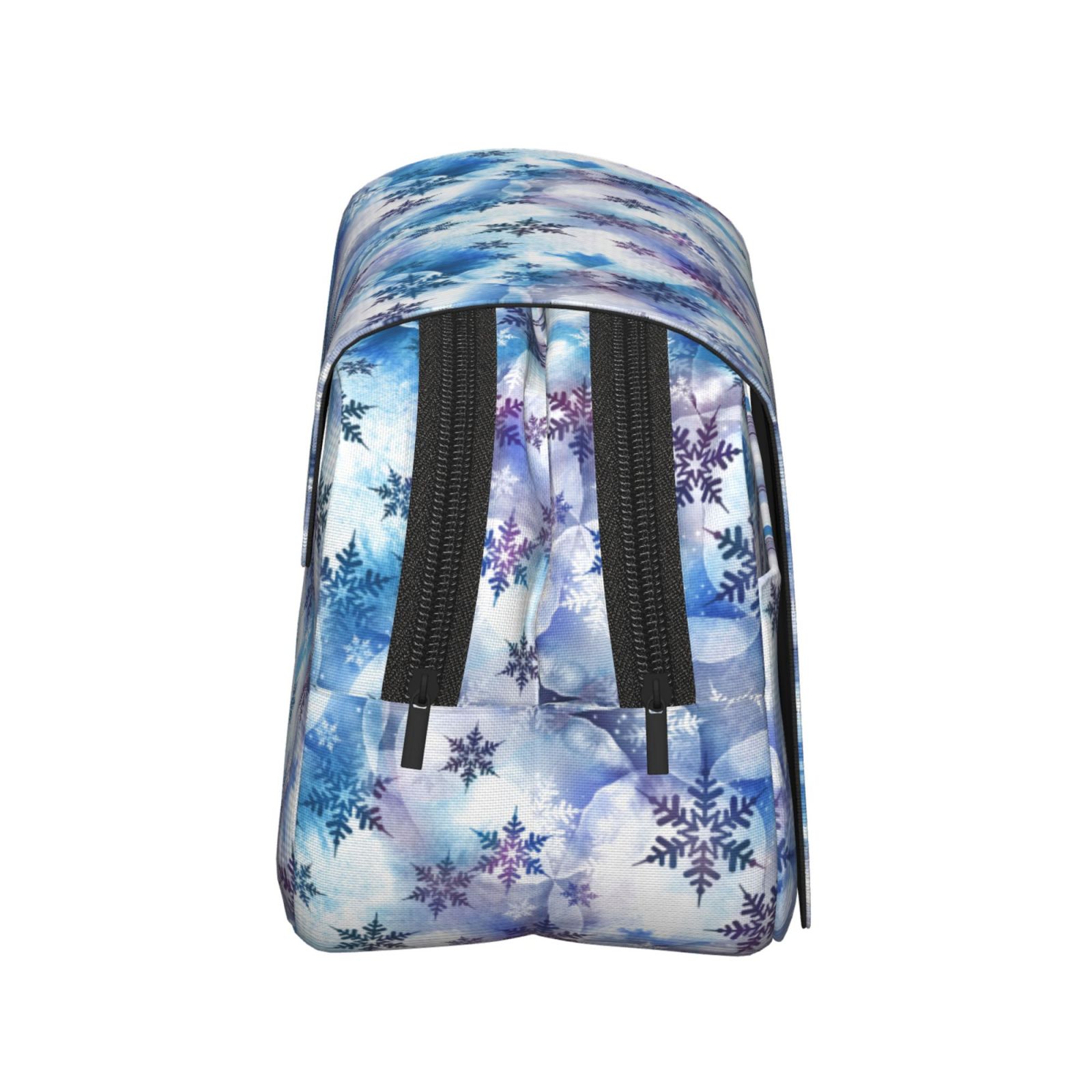 Rateoe Icy Blue Snowflakes Pattern Double Clamshell Pen Case, Storage Organizer with Two Zipper Compartments– Holds Up to 50 Pencils & Pens