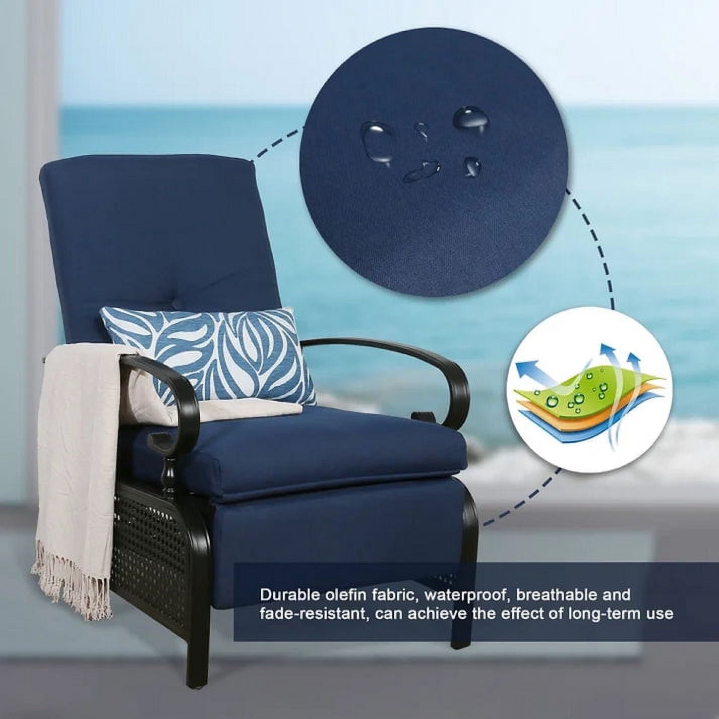 ulax furniture patio recliner chair