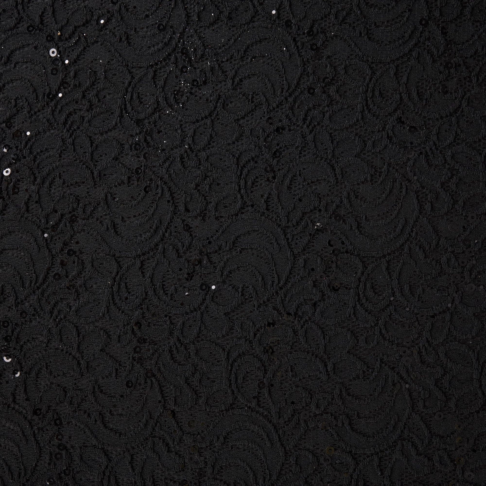 Zelouf Madilyn Stretch Lace W Trans  , Sewing, DIY, Crafts Fabric by the Yard, Black, 3 Yard