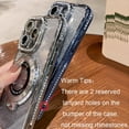 thumbnail image 2 of for iPhone 16e Magnetic Ring Stand Case Compatible with MagSafe, Bling Sparkly Phone Cover with Crystal Diamonds Rhinestone Case with Camera Lens Protector for iPhone 16e 6.1" (Silver), 2 of 12