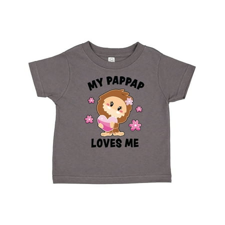 

Inktastic My Pappap Loves Me with Bigfoot Gift Toddler Toddler Girl T-Shirt