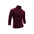 thumbnail image 1 of INSPIRE CHIC Men's Sweaters Pullover Turtle Neck Long Sleeve Stretchy Slim Fit Tops 42 Burgundy, 1 of 6