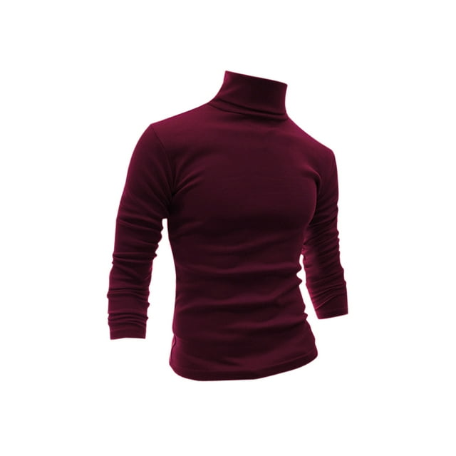 INSPIRE CHIC Chandails pour Hommes, Chandail à Col Roulé, Manches Longues, Extensible, Coupe Ajustée, Hauts 42 Bourgogne