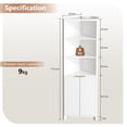thumbnail image 5 of Ktaxon Corner Bathroom Cabinet with Fluted Double - doors, 5 - Tier Freestanding Storage, White, 5 of 9